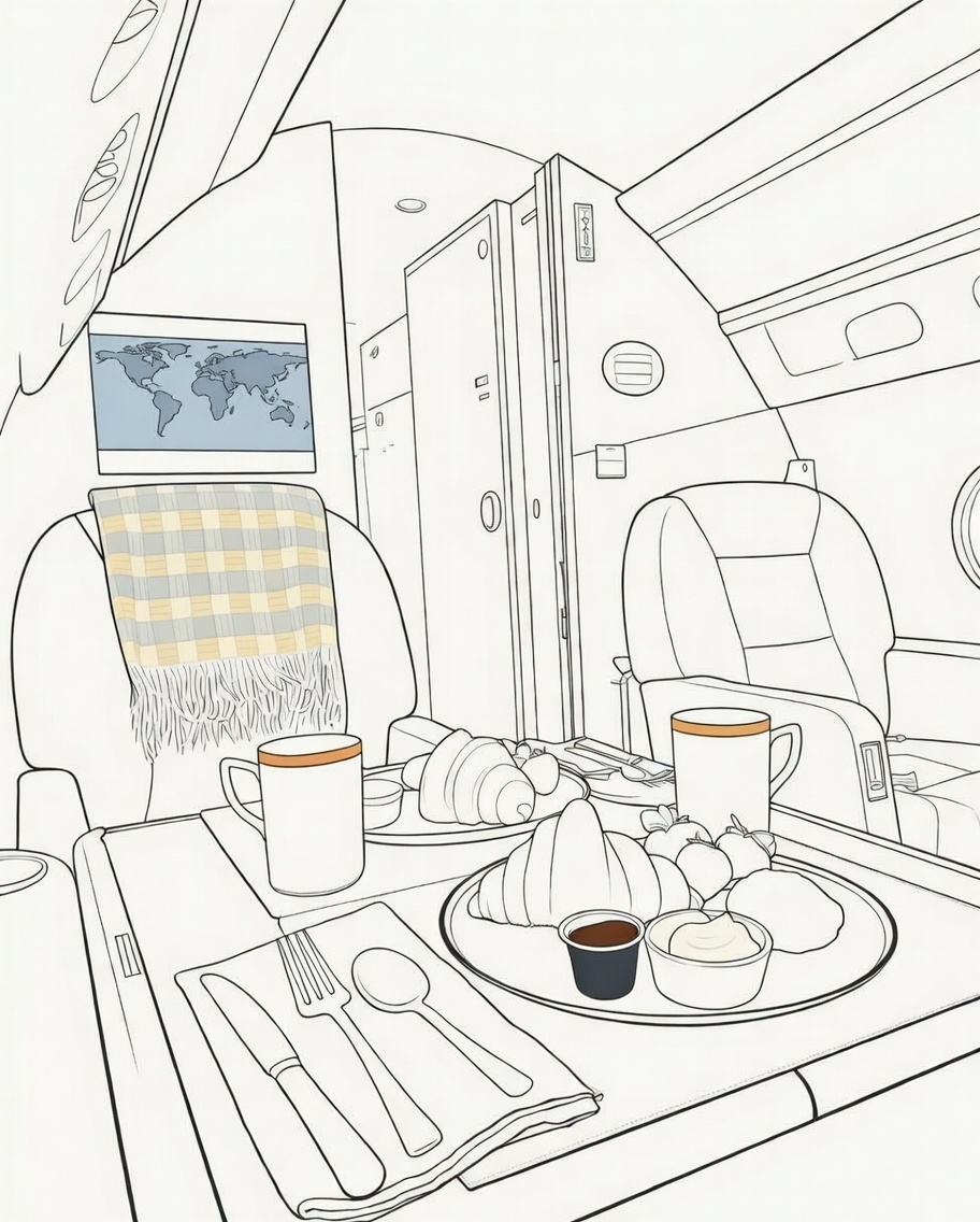 Private jet cabin interior